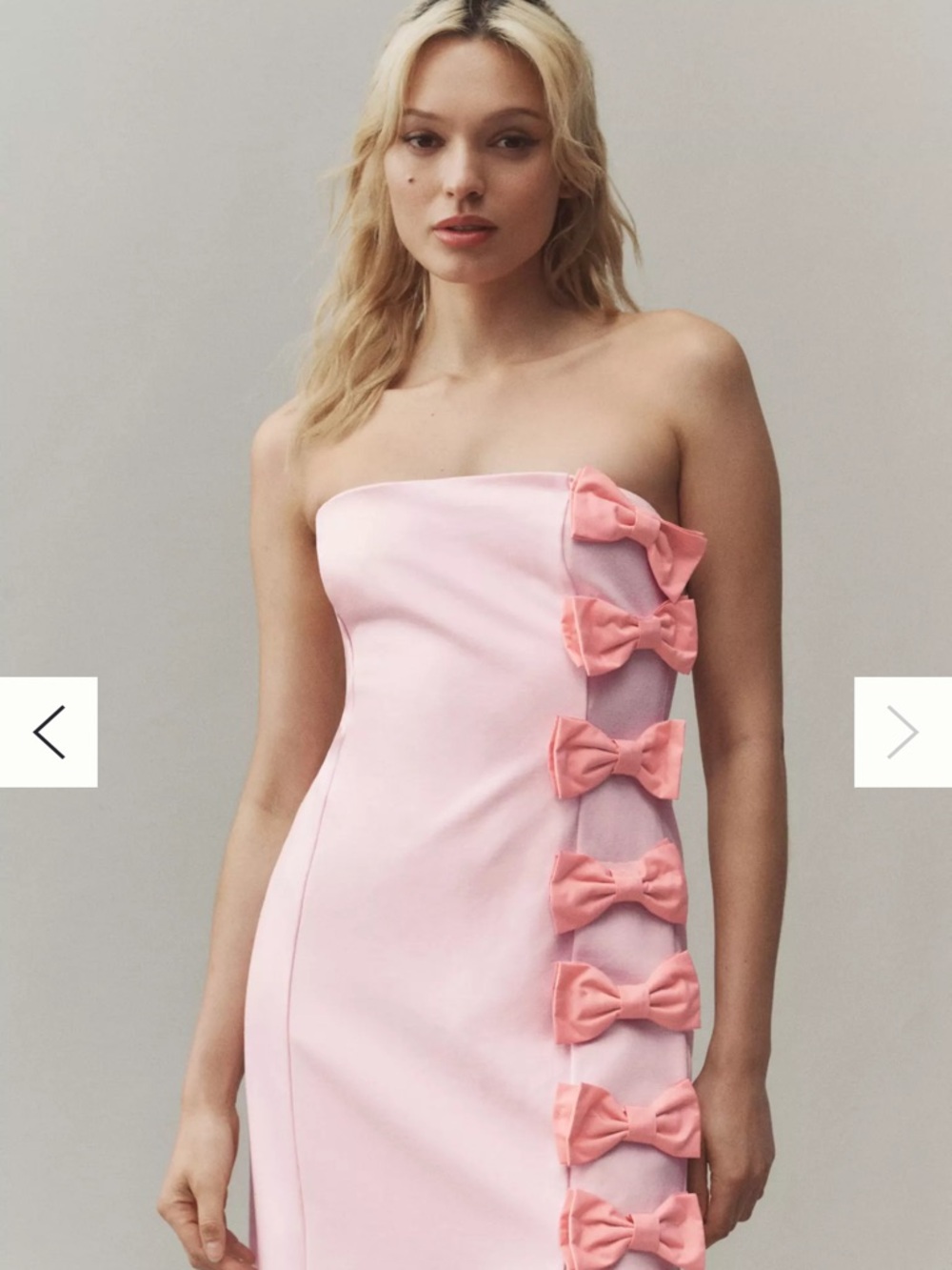 BHLDN Lia Strapless Bow Midi Dress Pink Size M